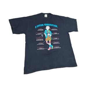 Vintage 90s Grandfather Cartoon Black T-shirt Mens Size‎ 2XL Made in USA